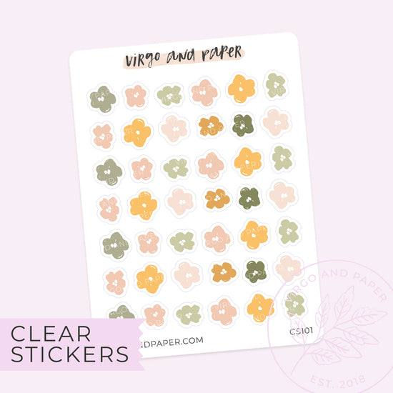 Clear Just Rosy Floral Shape Stickers
