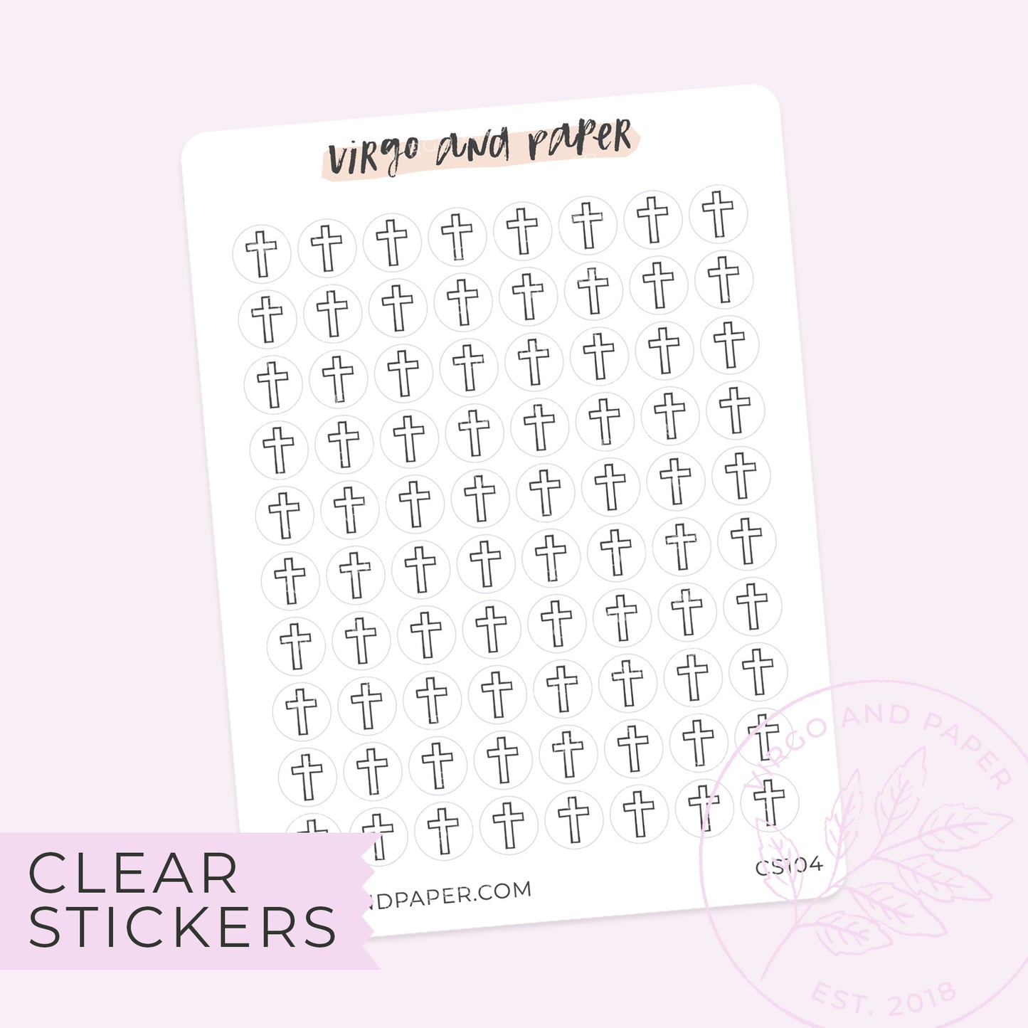 Clear Cross Icon Stickers