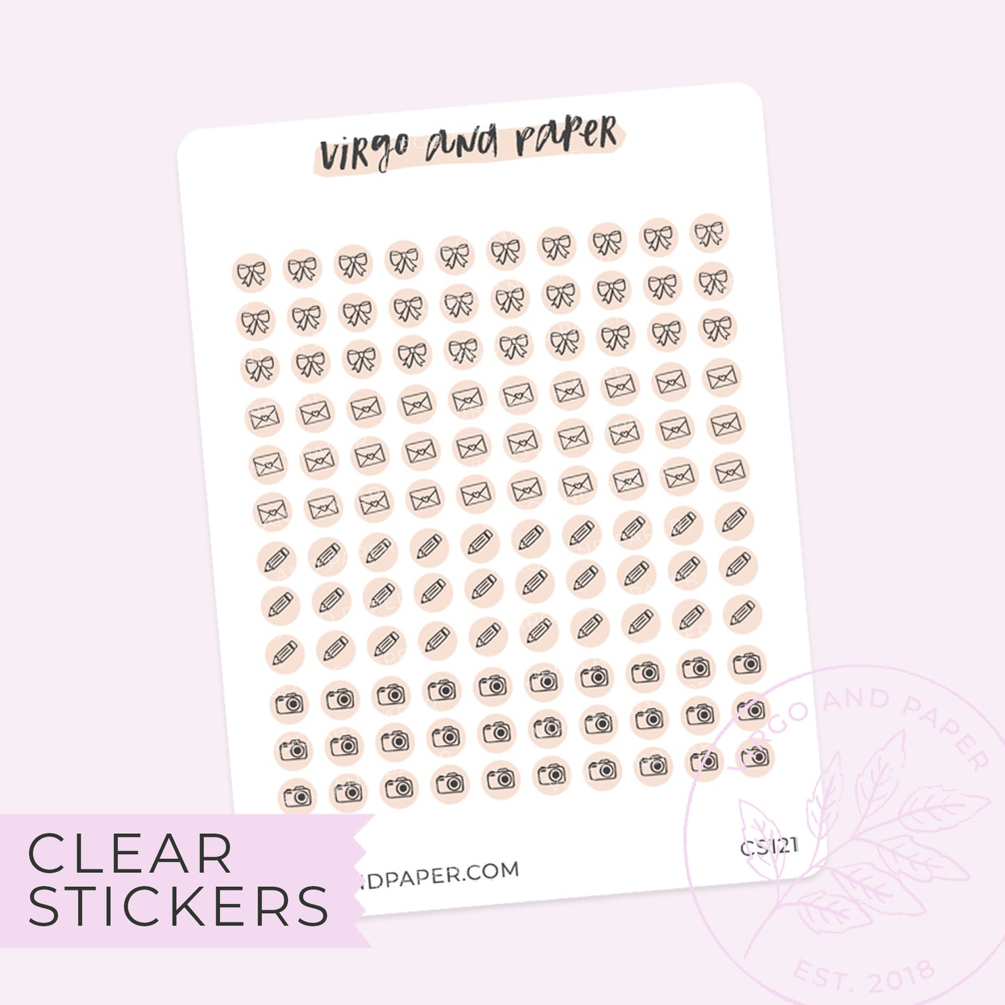 Clear Tiny Icon Stickers - Business Edition