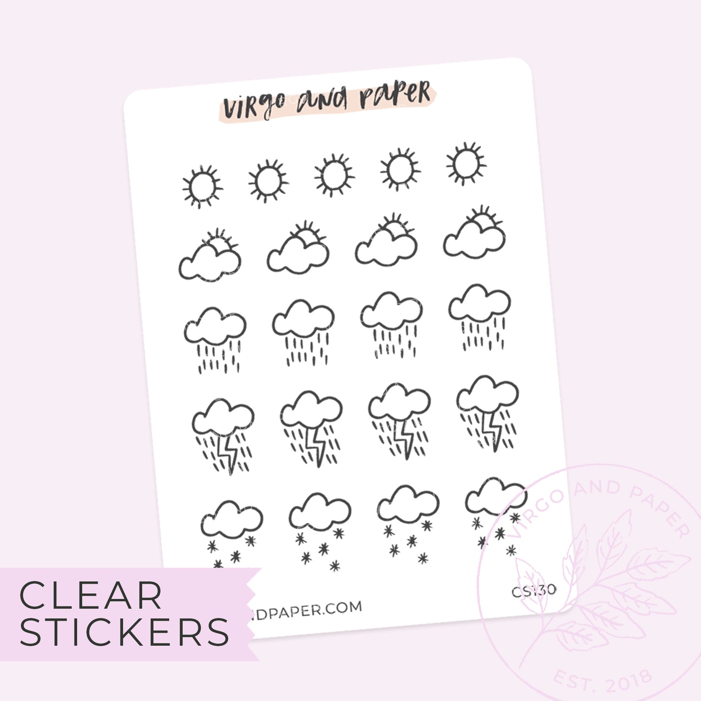 Clear Weather Large Doodle Stickers