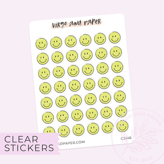 Clear Classic Smiley Face Stickers