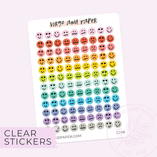 Clear Mood Emoji Stickers - Rainbow