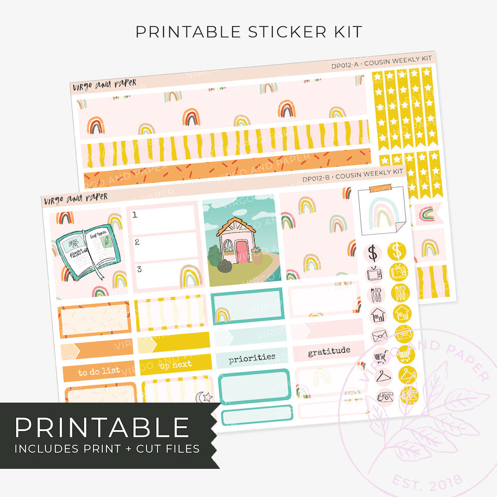 Printable Hobonichi Cousin Weekly Planner Stickers - Quiet Life v.2