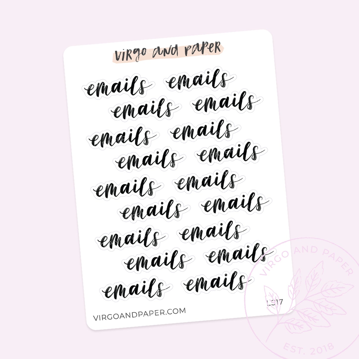 Emails Hand Lettered Script Stickers
