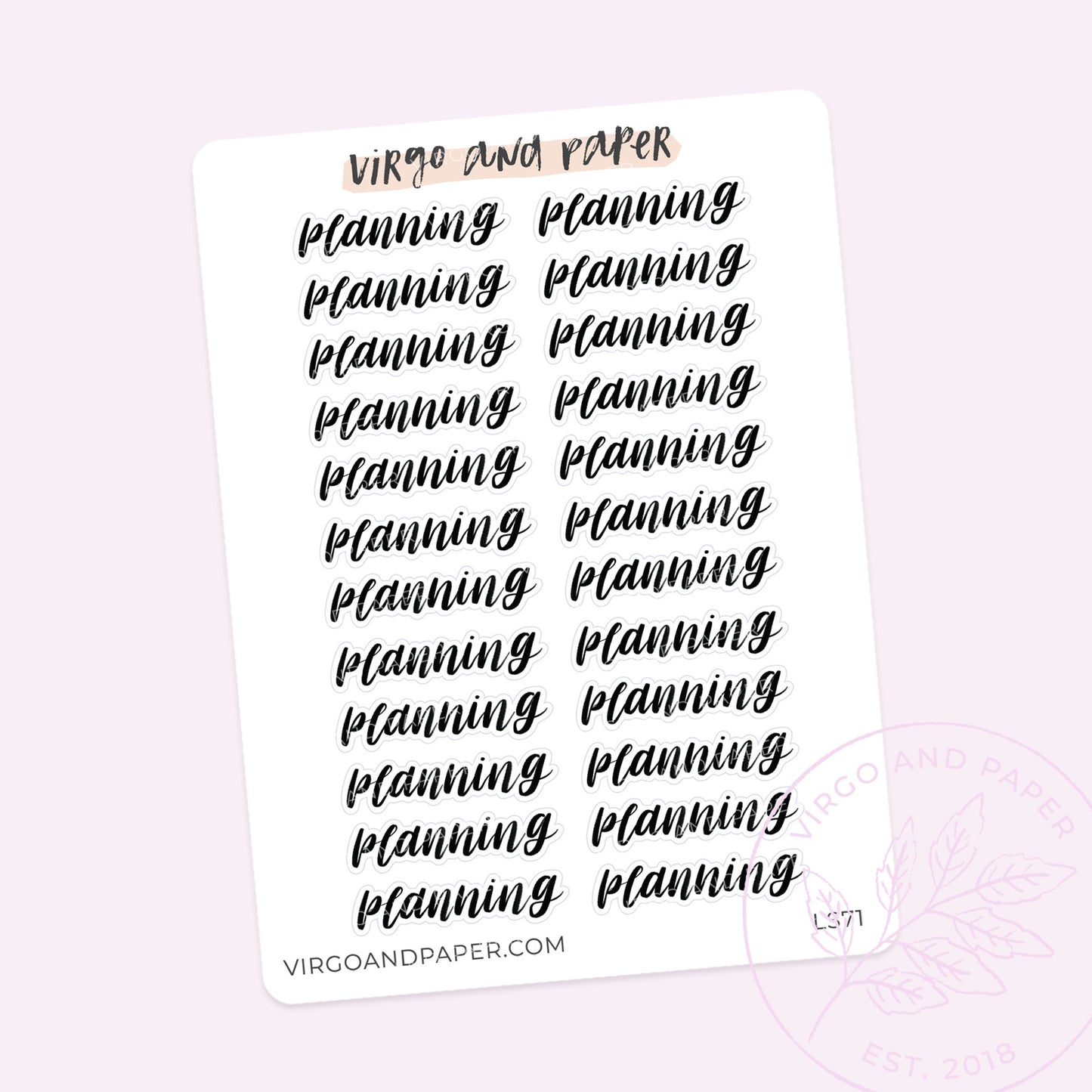 Planning Hand Lettered Script Stickers