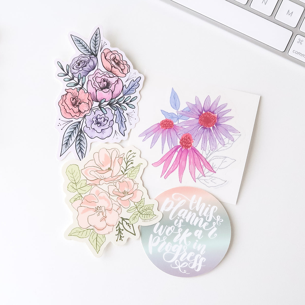 Clear Frolic Floral Shape Stickers – Virgo and Paper