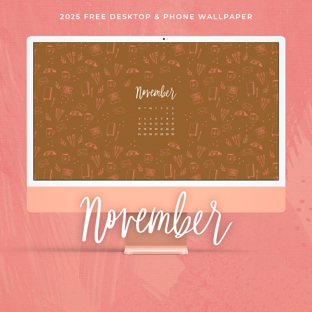 November 2025 Illustrated Desktop & Phone Wallpaper by Virgo and Paper