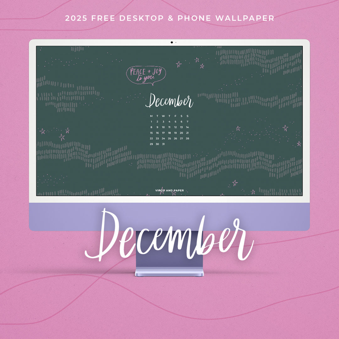 December 2025 Illustrated Desktop & Phone Wallpaper