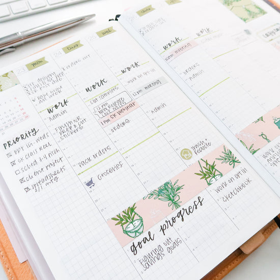 How I Plan the Week in my Hobonichi Cousin Planner & a Free Printable Planner Sticker Kit for you!