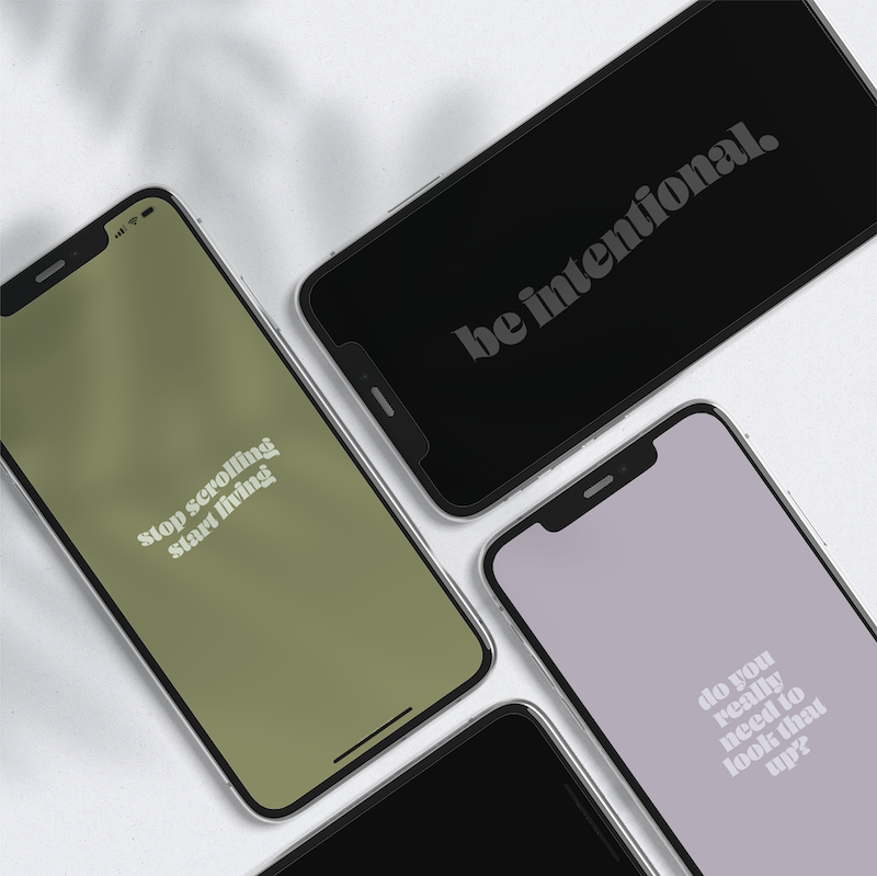 Stop scrolling, start living. (3 free phone wallpapers to help you reclaim your screen time)