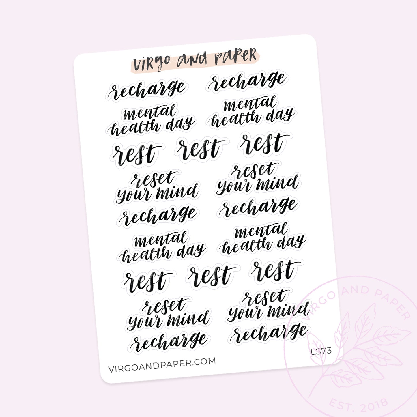 Hand Lettered Script Stickers