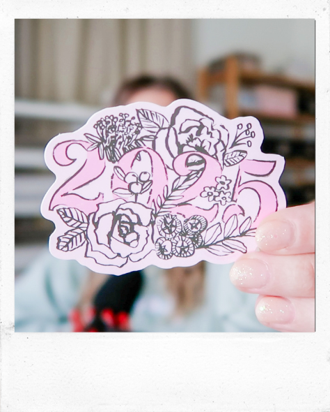 2025 Floral Die Cut Vinyl Sticker