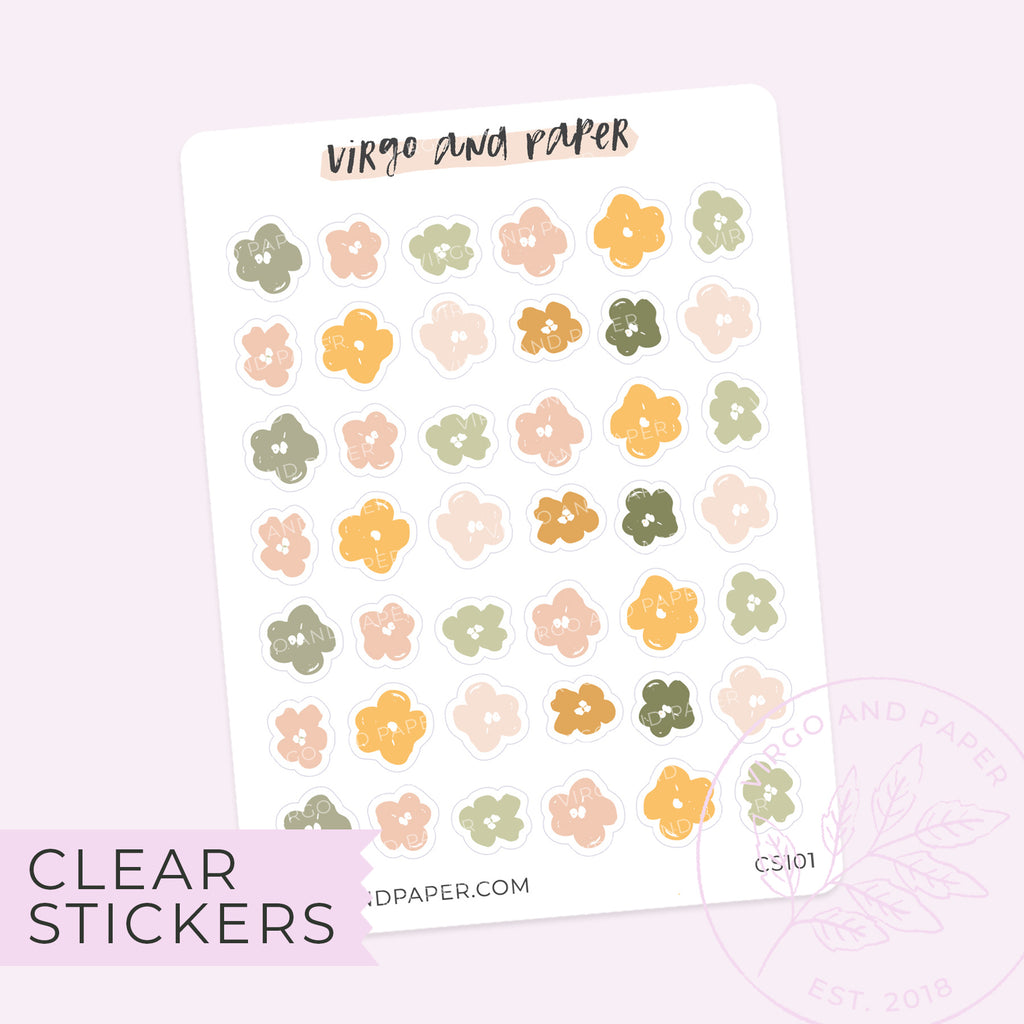 Flora Clear Floral Stickers