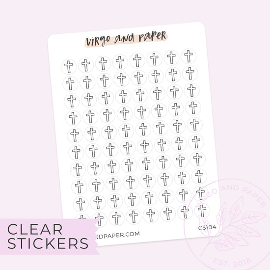 Clear Cross Icon Stickers