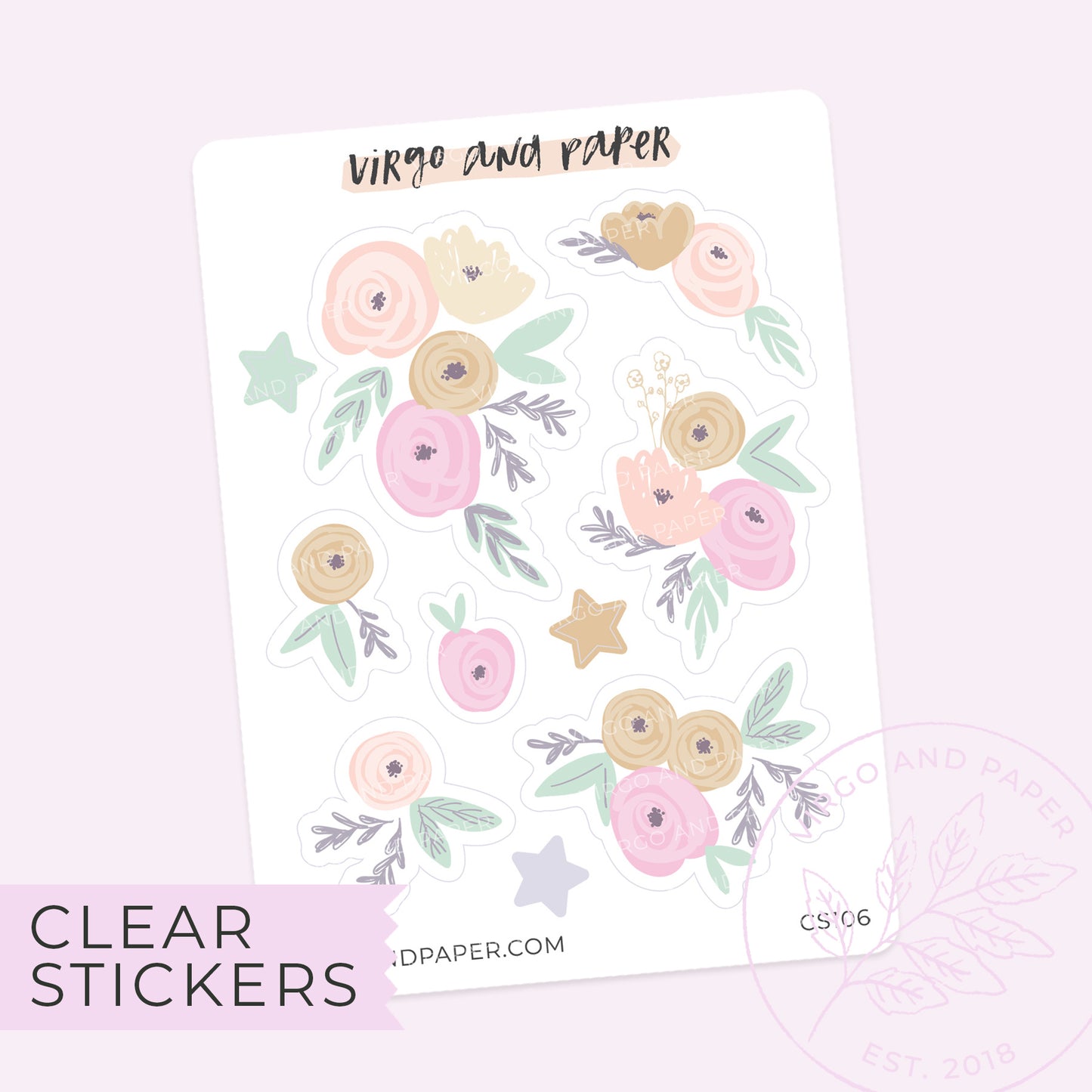 Daydream Clear Floral Stickers