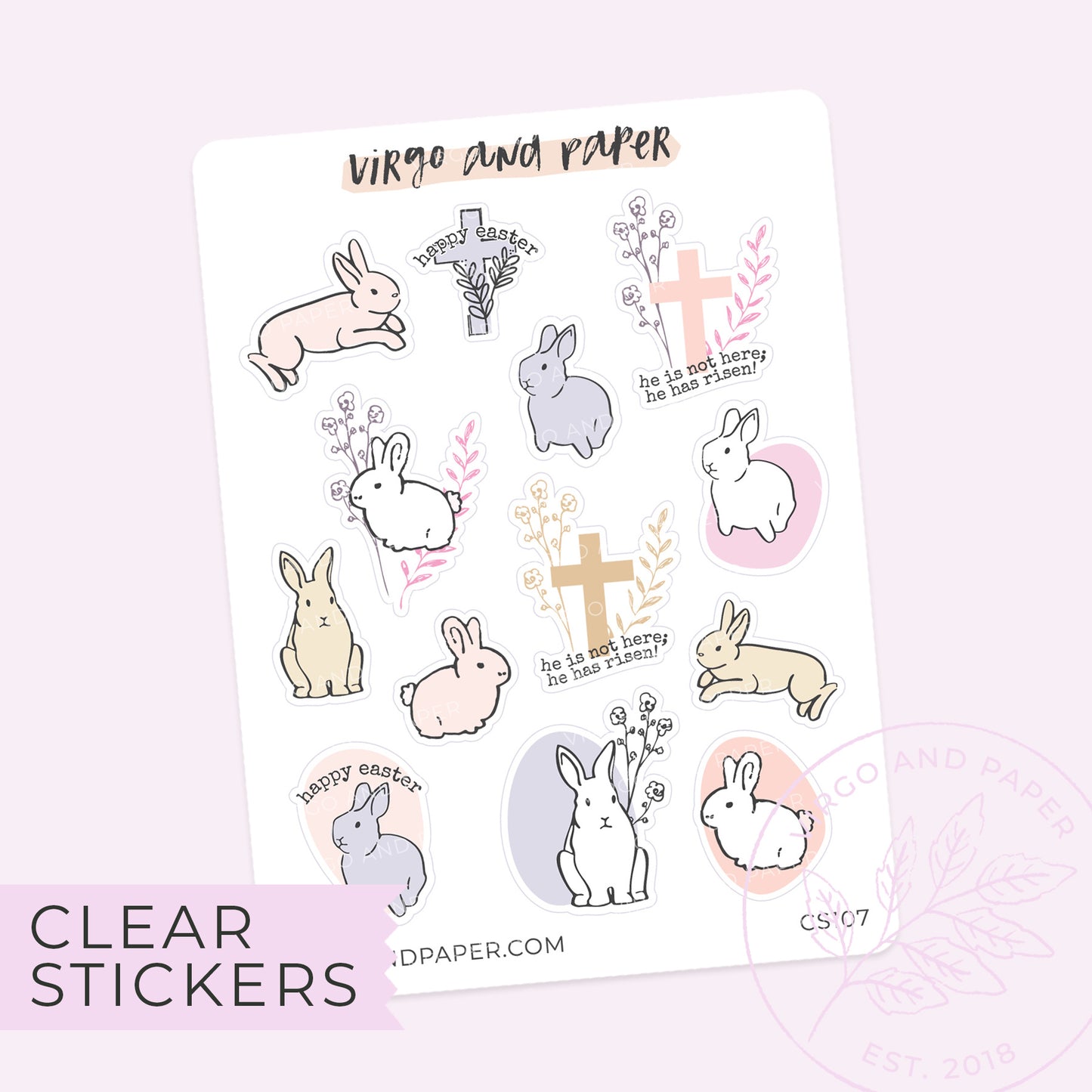 Load image into Gallery viewer, Clear Easter Bunny Stickers

