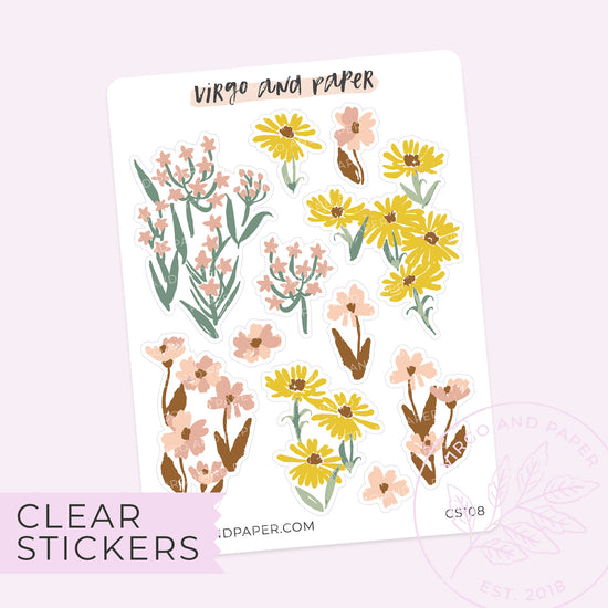 Clear Frolic Floral Stickers