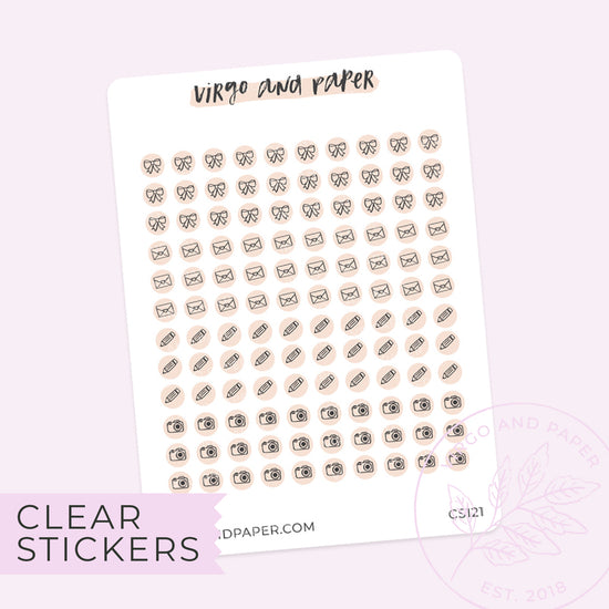 Clear Tiny Icon Stickers - Business Edition