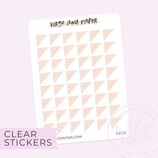 Clear Corner Triangle Stickers in Blush Pink