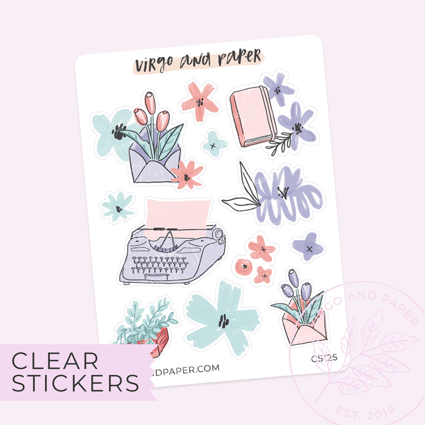 Load image into Gallery viewer, Clear Love Notes Floral Stickers
