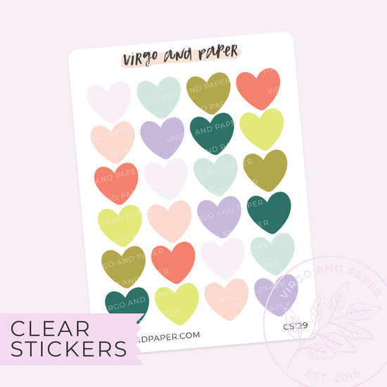 Clear Heart Stickers - Modern