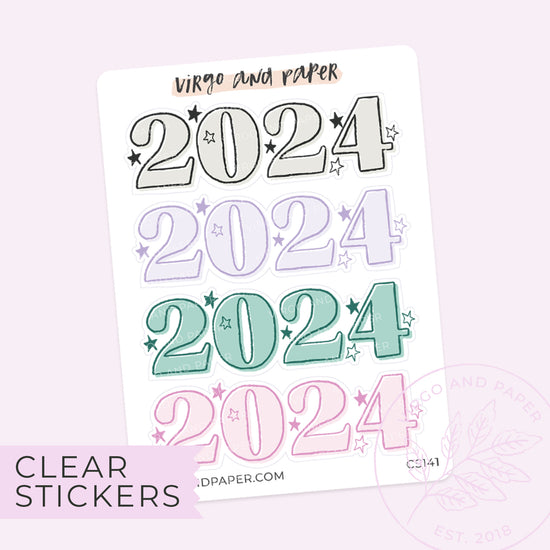 Clear 2024 Stickers - Pastel Stars