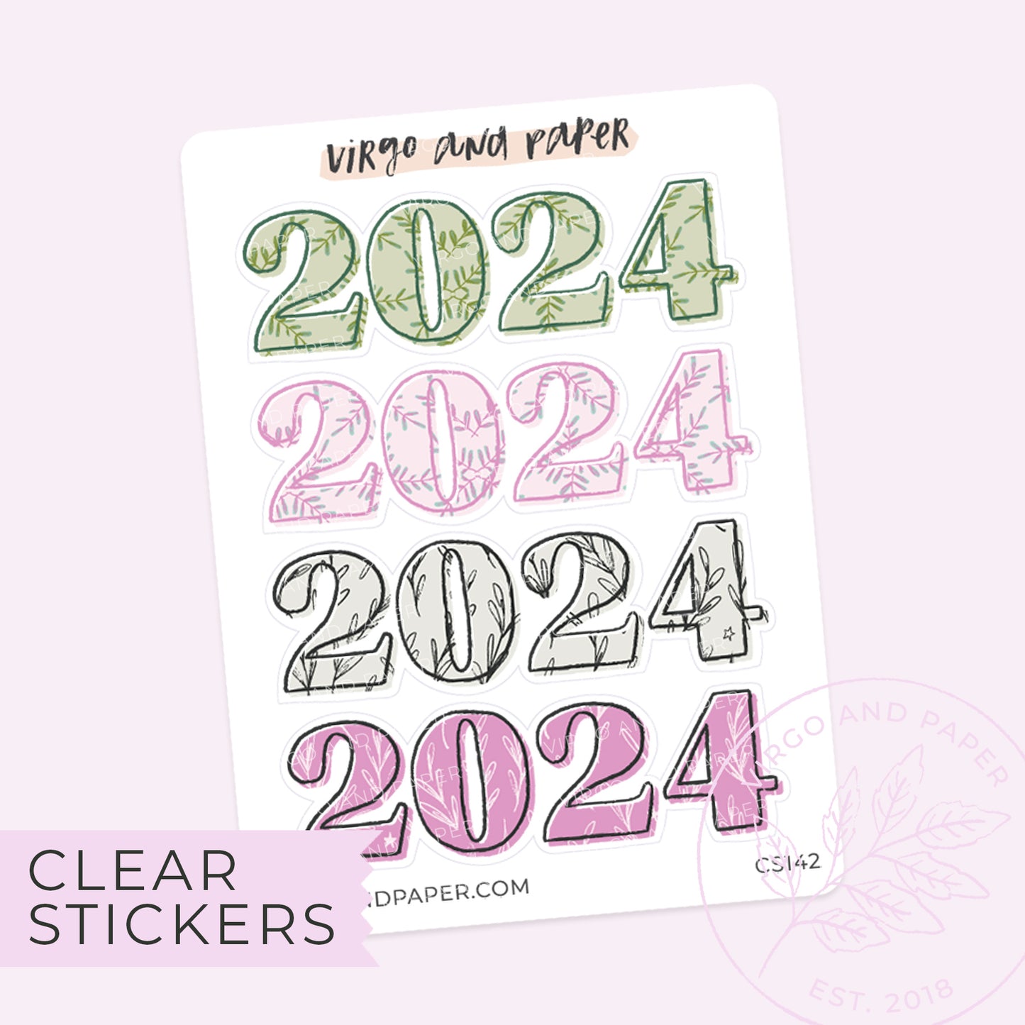Clear 2024 Stickers - Revival – Virgo and Paper