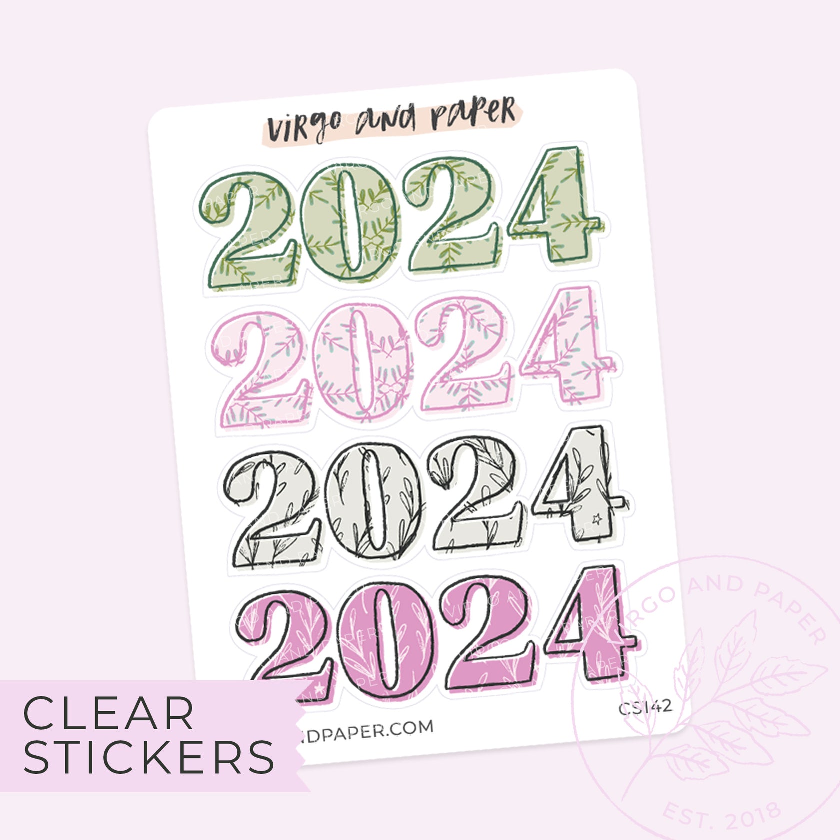 Clear Stickers Page 2 Virgo And Paper   CS142Clear2024PlannerStickers 1680x 