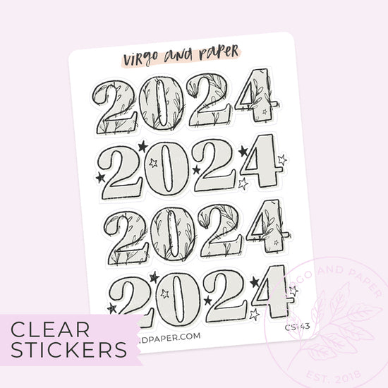 Clear 2024 Stickers - Neutral Stars & Leaves