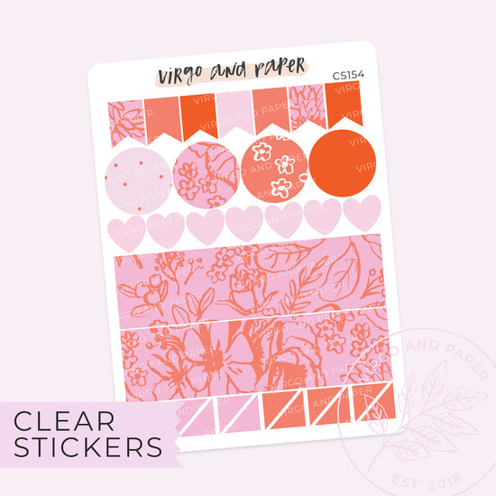 Sunprint Floral Clear Shape Stickers - Pink