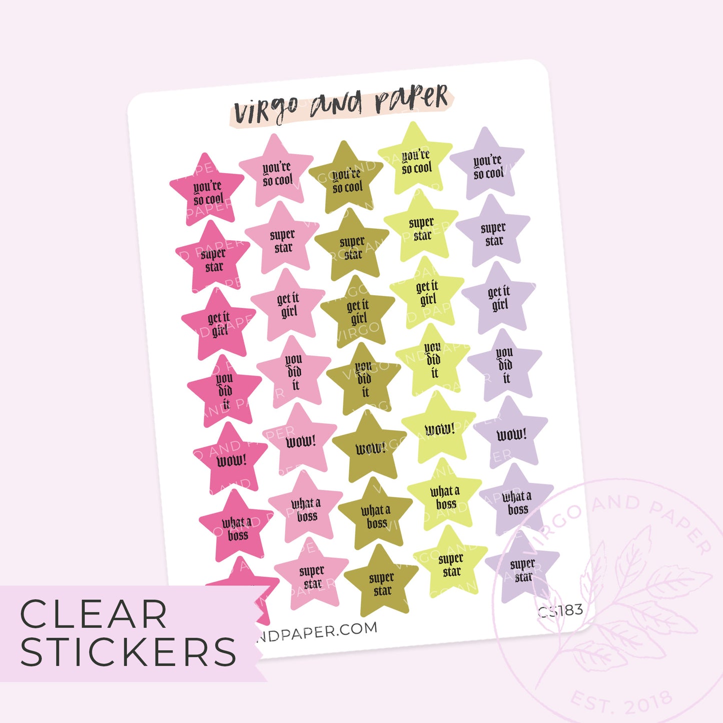 Mini Pastel Super Star Stickers