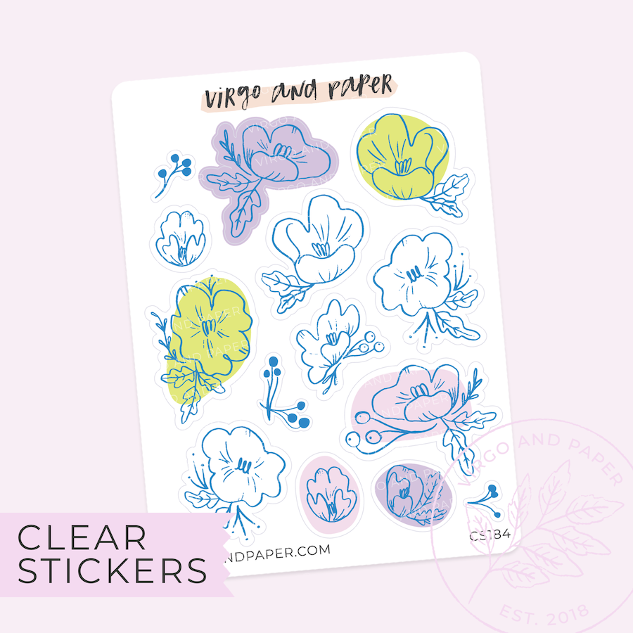 Clear Decorative Possibility Floral Stickers