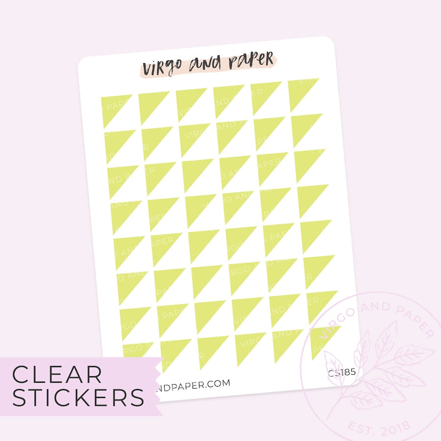 Clear Corner Triangle Highlighter Stickers - Lime