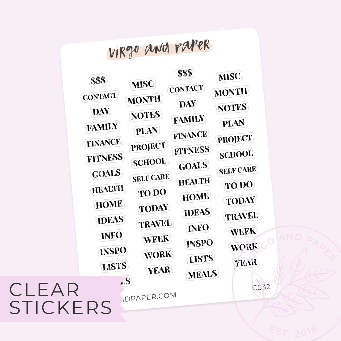 Clear Tab Label Stickers