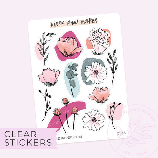 Clear Create Floral Stickers