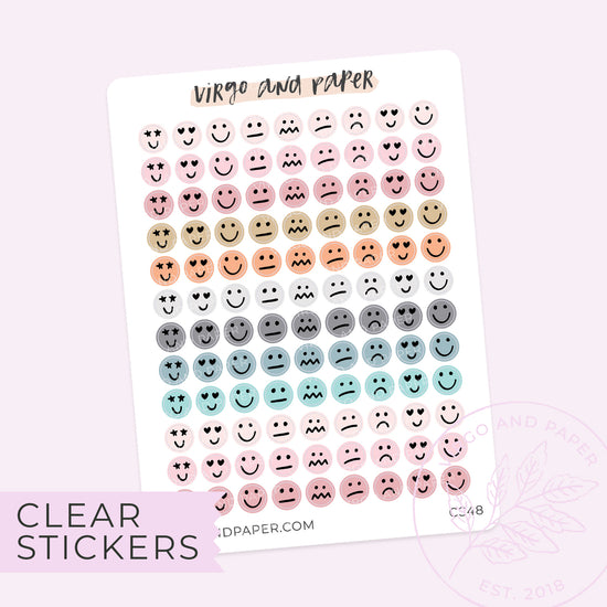 Load image into Gallery viewer, Clear Mood Emoji Stickers - Ashton&amp;#39;s Favorite Colors
