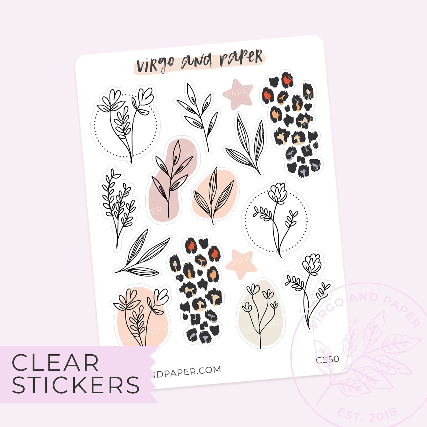 City Life Clear Floral Stickers
