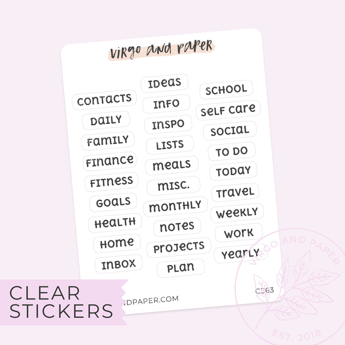 Clear Tab Label Stickers v.2