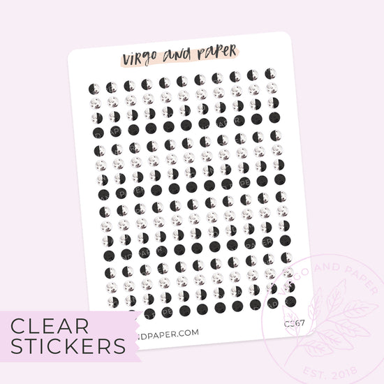 Tiny Clear Moon Phase Stickers