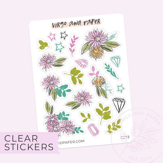 Flora Clear Floral Stickers