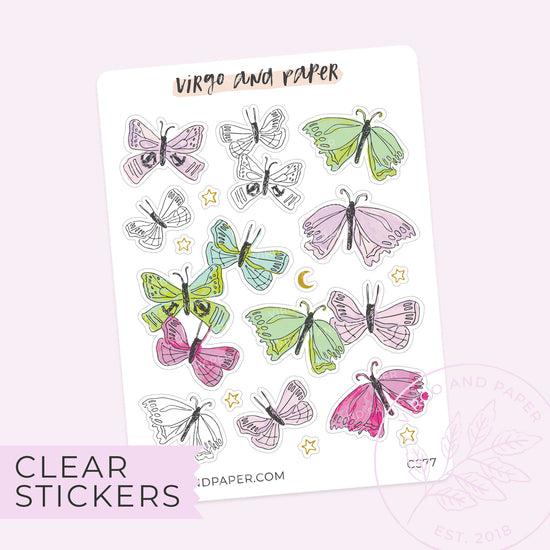 Clear Moths in Moonlight Stickers