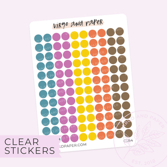 Highlighter Colors Clear Dot Stickers - Yellow Colorway