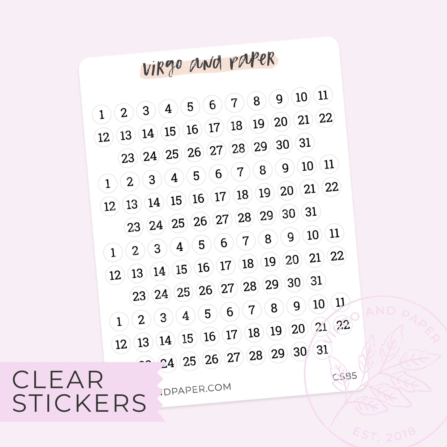 Clear Stickers – Page 2 – Virgo and Paper