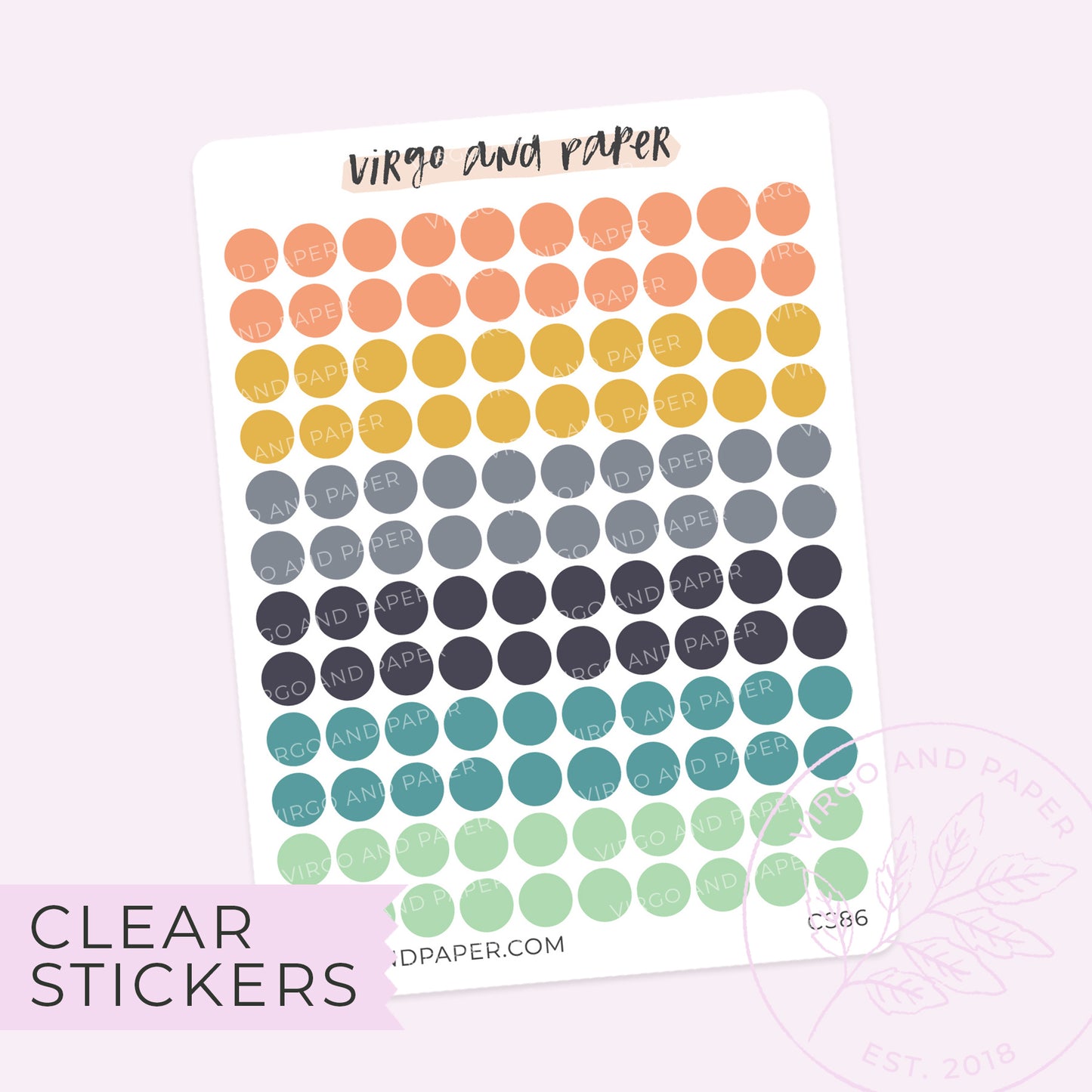 Load image into Gallery viewer, Clear Dot Stickers - Beach Colorway
