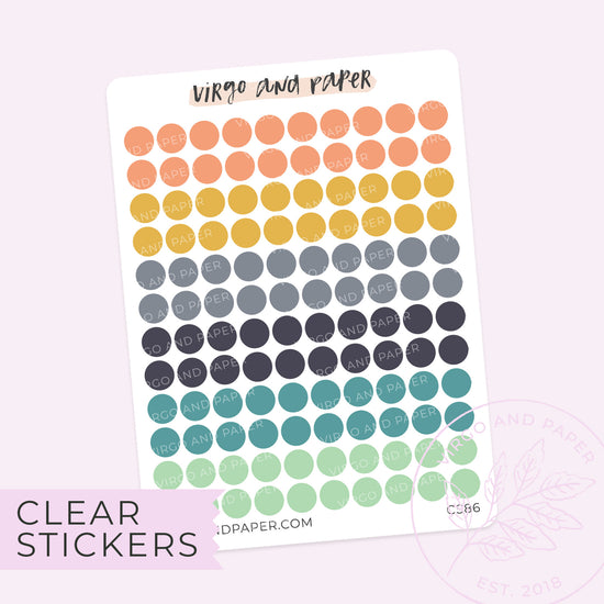 Load image into Gallery viewer, Clear Dot Stickers - Beach Colorway
