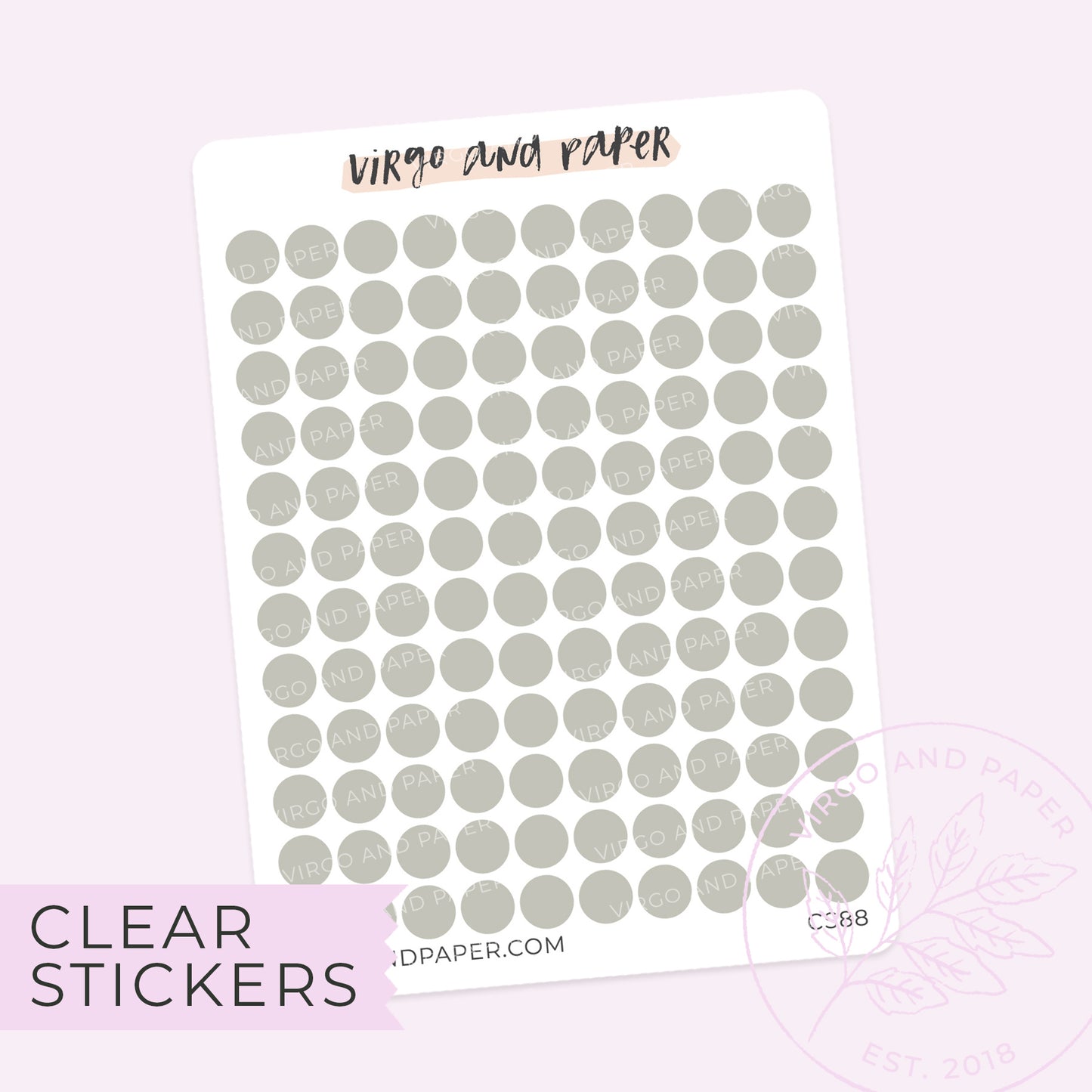 Highlight Dots Sticker Highlighter Colors Clear Dot Stickers - Gray – Virgo and Paper