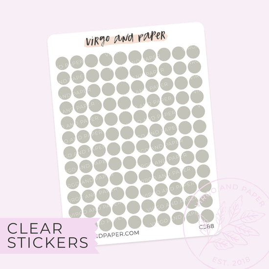 Highlighter Colors Clear Dot Stickers - Gray