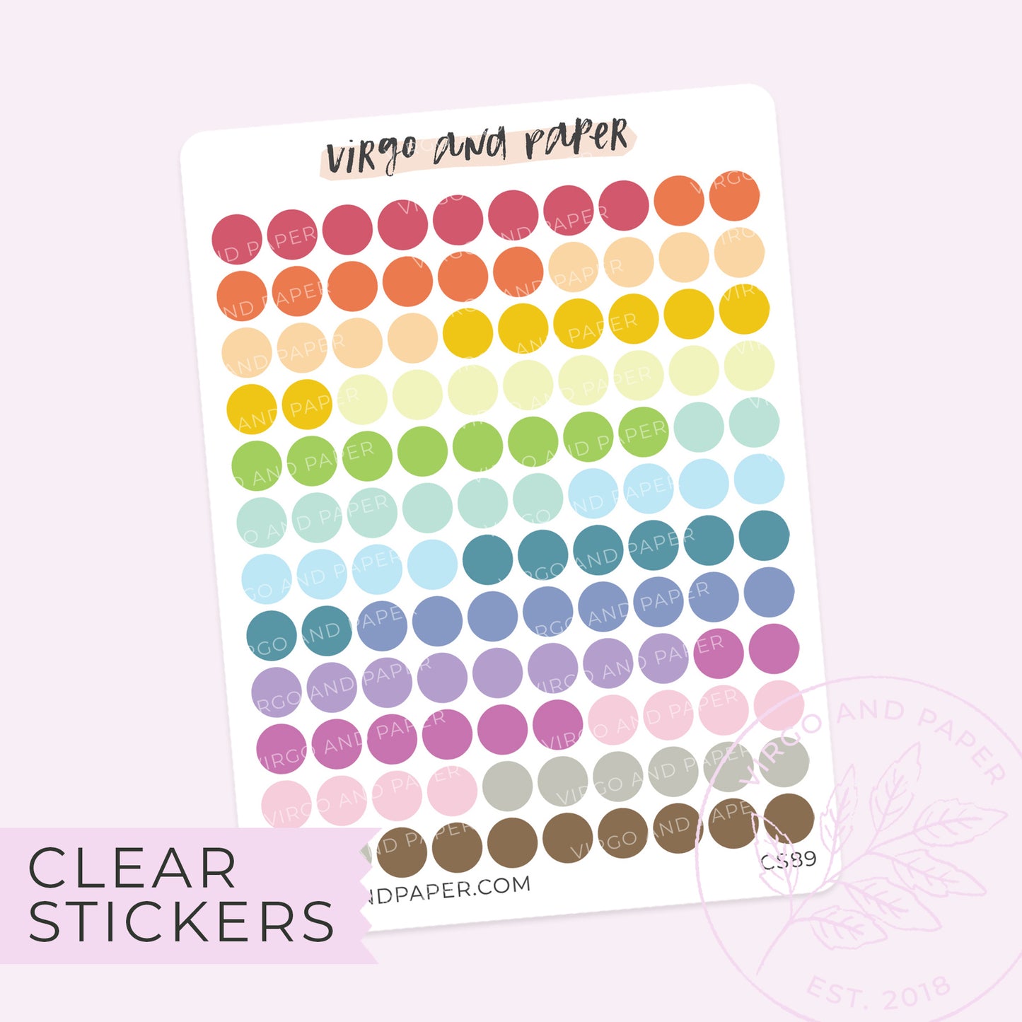 Highlighter Colors Clear Dot Stickers - Multicolor – Virgo and Paper