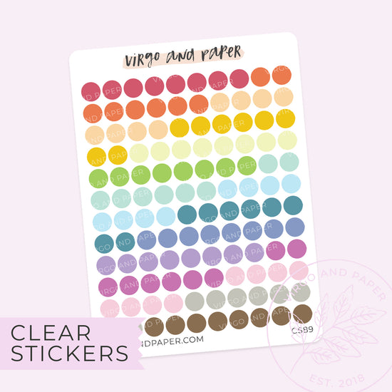 Highlighter Colors Clear Dot Stickers - Multicolor