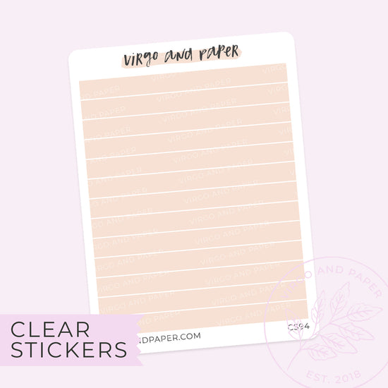 Clear Washi Strip Stickers in Blush Pink